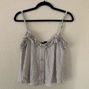 FRENCH CONNECTION - LAICHE STRIPED RUFFLE TANK